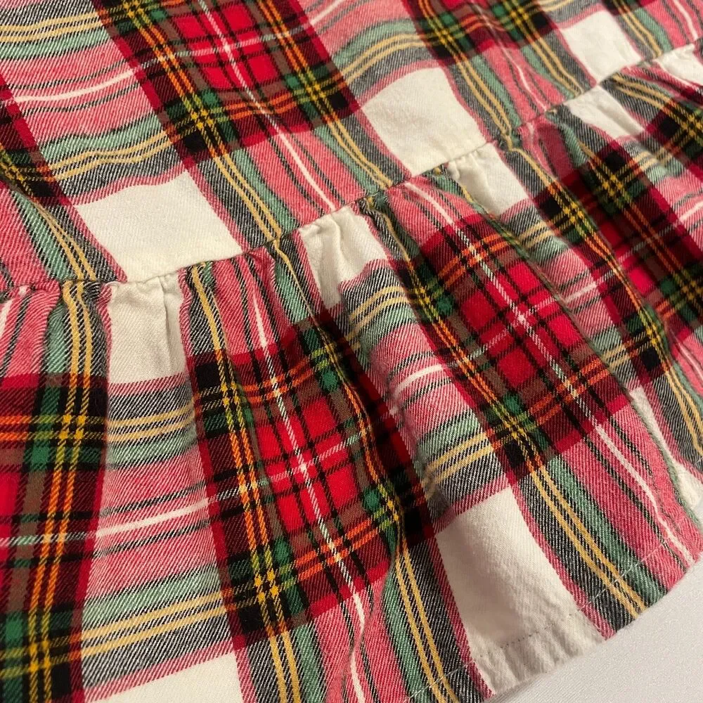 ~ Hanna Andersson 4 Plaid Flannel Top Long Sleeves Soft Red Green Black Shirt